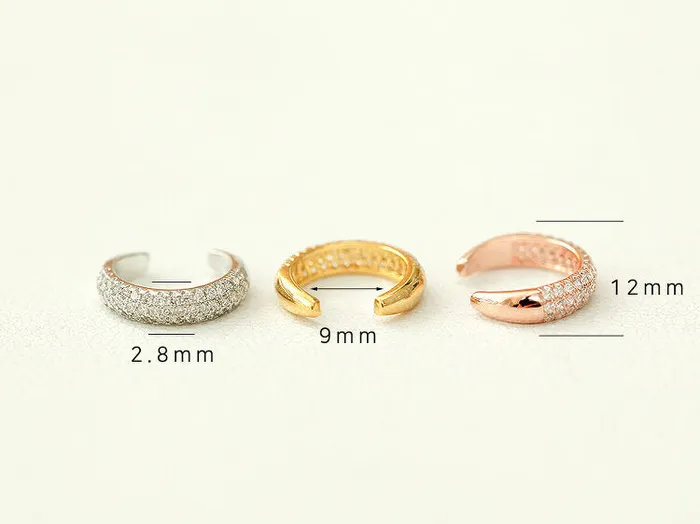 Earrings MinimalBijoux 925 3 Line Cubic Ear Cuff