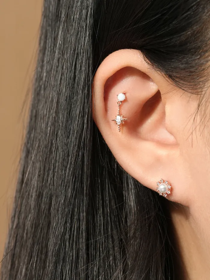 Earrings MinimalBijoux 925 Silver Magic Island Cartilage Earring 20G