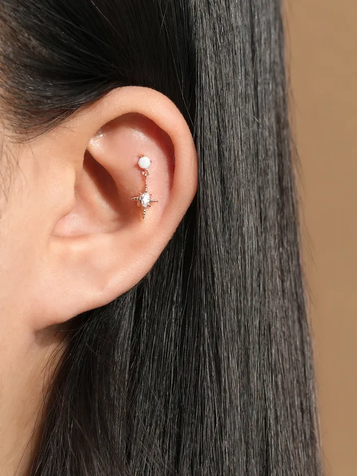 Earrings MinimalBijoux 925 Silver Magic Island Cartilage Earring 20G