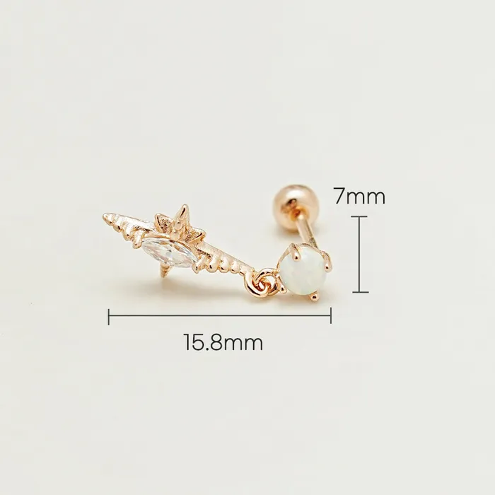 Earrings MinimalBijoux 925 Silver Magic Island Cartilage Earring 20G