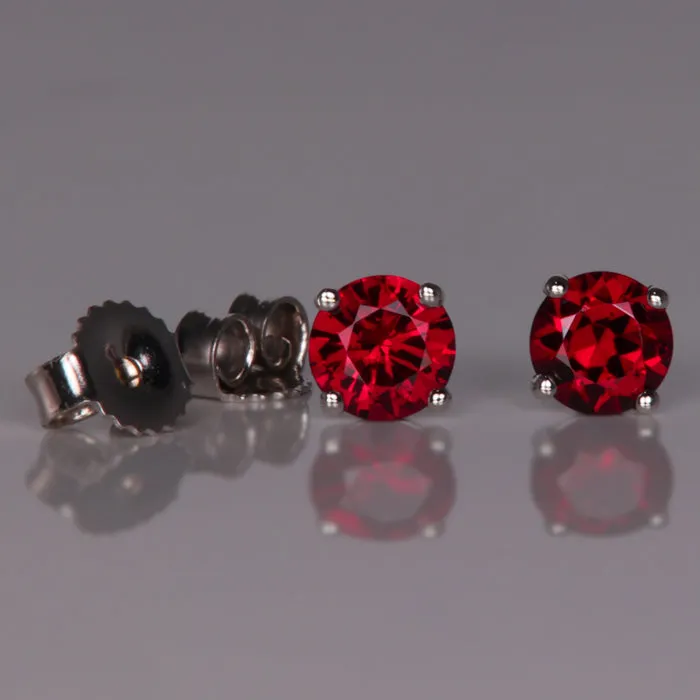 Earrings Moriartys Gem Art 14K White Gold Pyrope Garnet Stud Earrings 74 Carats Earrings Moriartys Gem Art 14K White Gold Pyrope Garnet Stud Earrings 74 Carats