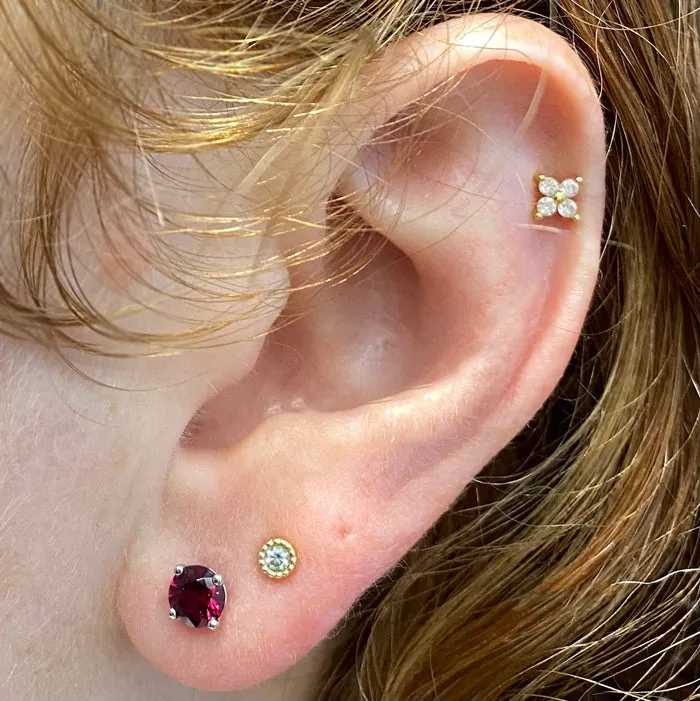 Earrings Moriartys Gem Art 14K White Gold Pyrope Garnet Stud Earrings 74 Carats