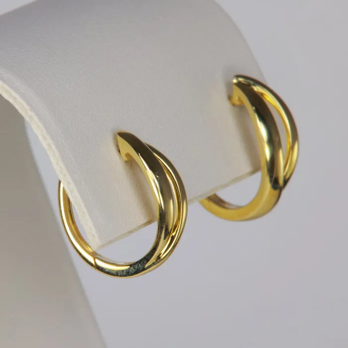 Earrings Moriartys Gem Art 14K Yellow Gold Two Strand Hoop Earrings