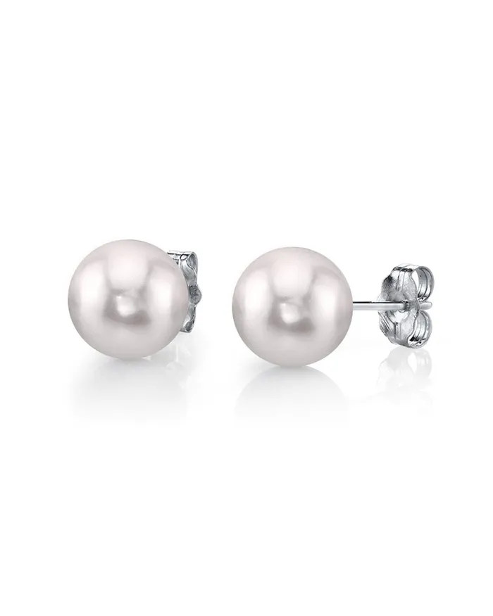 Earrings SPT 5560mm White Akoya Round Pearl Stud Earrings
