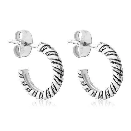 Earrings Tulsa Body Jewelry Rope Hoop Stainless Stud Earrings