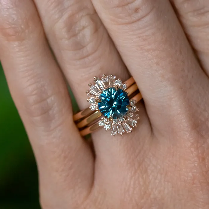 Ellipse Rays Double Diamond Ring Jacket in Recycled 14k Gold Anueva Jewelry Rings