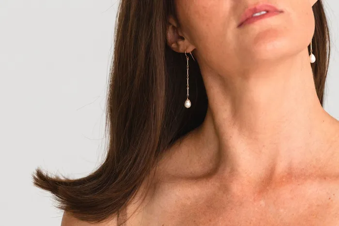 Florentine Drop Earrings Gold Fill Pearl Sheena Marshall Jewelry Earrings