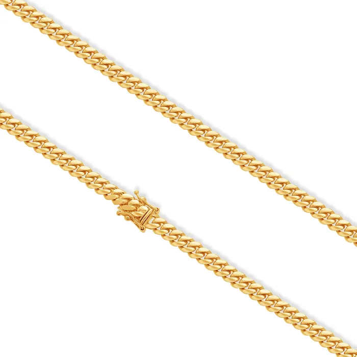 Gold Cuban Link Chain 5mm IF Co PreStyled Sets Gold Cuban Link Chain 5mm IF Co PreStyled Sets