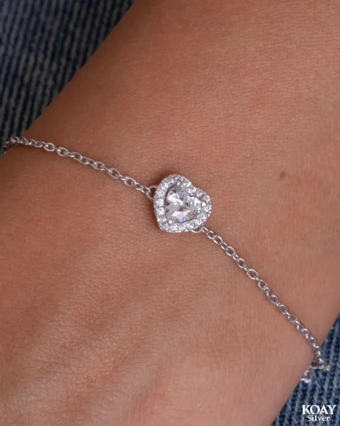 Heart Zircon 02 Bracelet KOAY Silver Store Bracelets