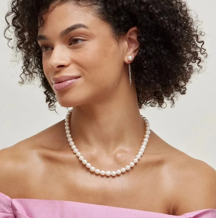 Japanese Akoya Pearl Diamond Tear Earrings SPT Earrings