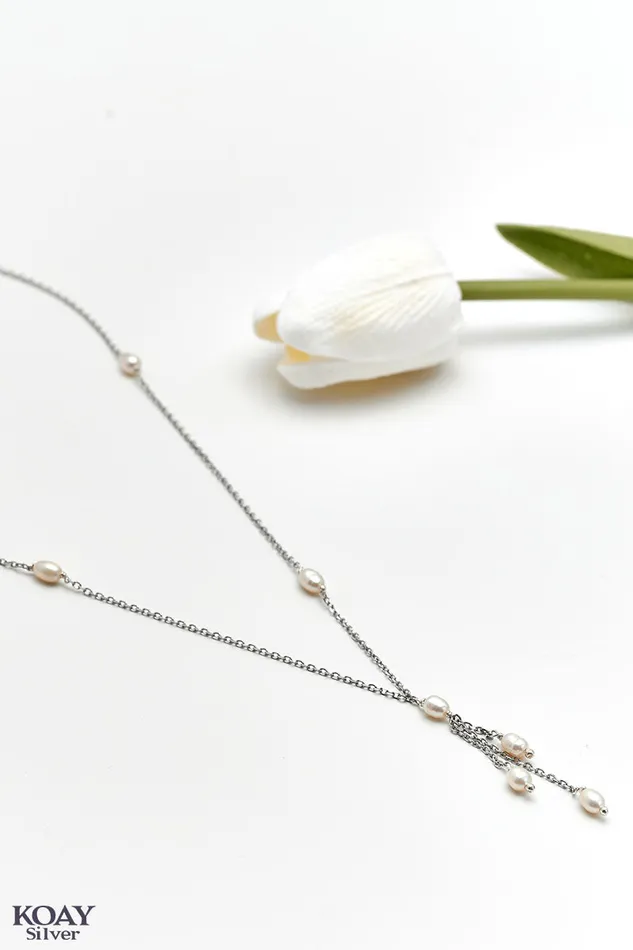 KOAY Silver Store Necklaces Oval Pearl Italian Necklace