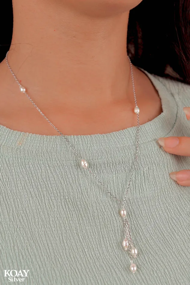 KOAY Silver Store Necklaces Oval Pearl Italian Necklace KOAY Silver Store Necklaces Oval Pearl Italian Necklace