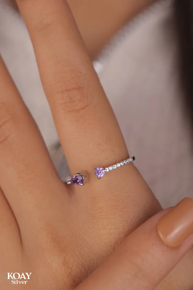 KOAY Silver Store Rings Zircon Ring 039Purple KOAY Silver Store Rings Zircon Ring 039Purple