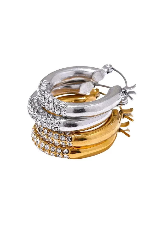 Mabel Love Round Zirconia Hoop Earrings Earrings