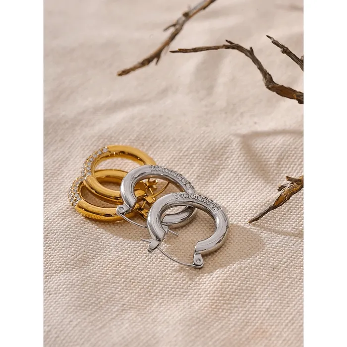 Mabel Love Round Zirconia Hoop Earrings Earrings