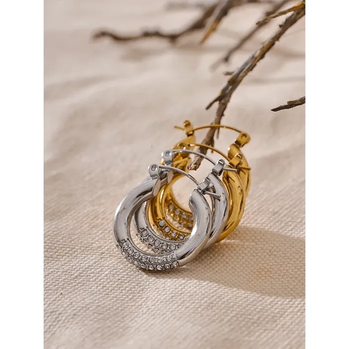 Mabel Love Round Zirconia Hoop Earrings Earrings