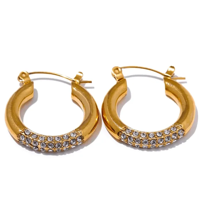 Mabel Love Round Zirconia Hoop Earrings Earrings