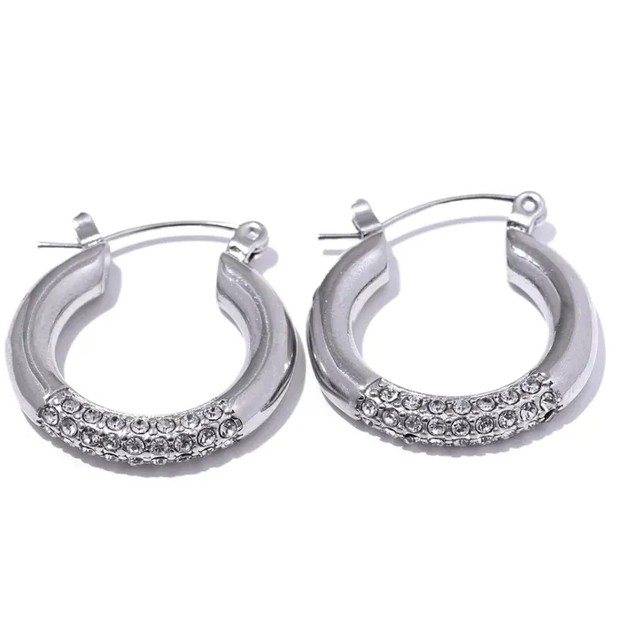 Mabel Love Round Zirconia Hoop Earrings Earrings