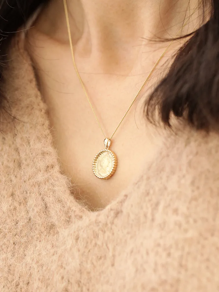 MinimalBijoux 14K 18K Gold Coin Pendant Necklace Necklaces