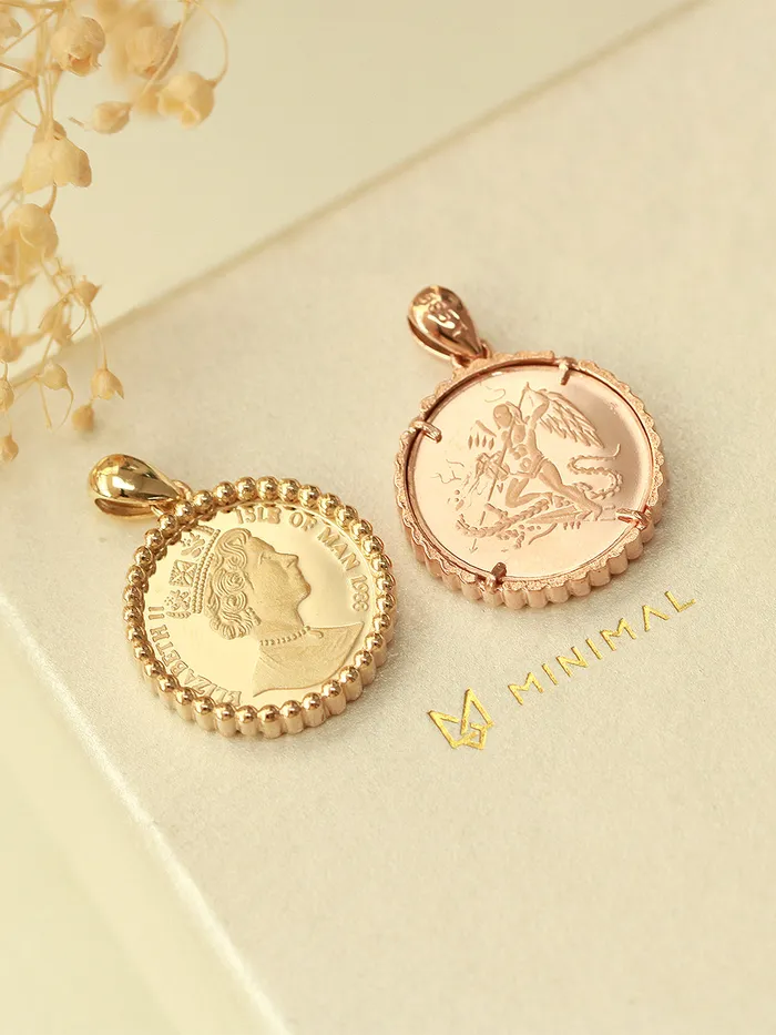 MinimalBijoux 14K 18K Gold Coin Pendant Necklace Necklaces