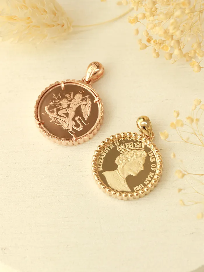 MinimalBijoux 14K 18K Gold Coin Pendant Necklace Necklaces
