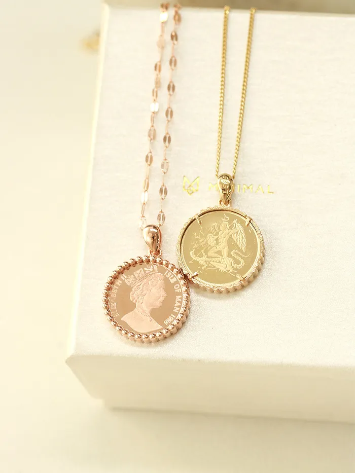 MinimalBijoux 14K 18K Gold Coin Pendant Necklace Necklaces