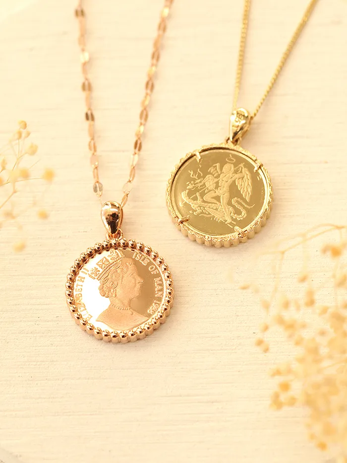 MinimalBijoux 14K 18K Gold Coin Pendant Necklace Necklaces