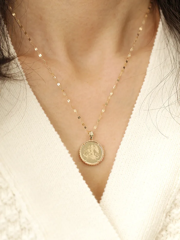 MinimalBijoux 14K 18K Gold Coin Pendant Necklace Necklaces
