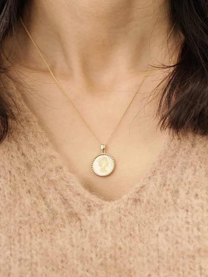 MinimalBijoux 14K 18K Gold Coin Pendant Necklace Necklaces
