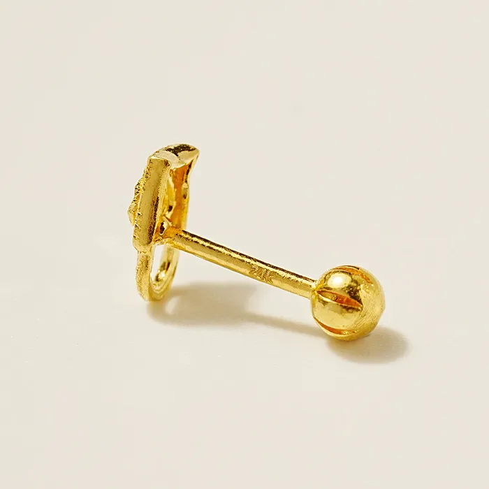 MinimalBijoux 24K Gold Heart Lock Cartilage Earring 20G Earrings