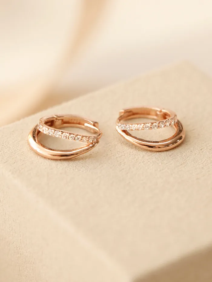 MinimalBijoux Earrings 14K 18K Gold 2 Lines Unbalanced Cubic Cartilage Hoop Earring MinimalBijoux Earrings 14K 18K Gold 2 Lines Unbalanced Cubic Cartilage Hoop Earring