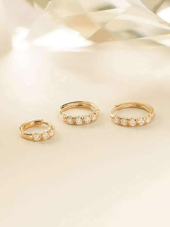 MinimalBijoux Earrings 14K 18K Gold Moissanite Cartilage Hoop Earring