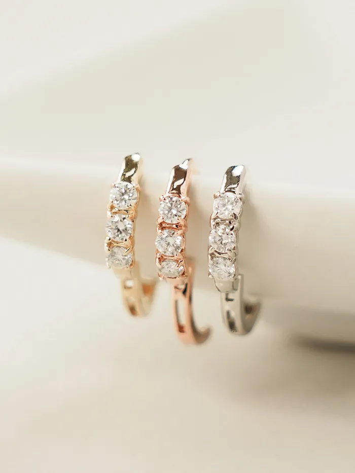 MinimalBijoux Earrings 14K 18K Gold Moissanite Cartilage Hoop Earring