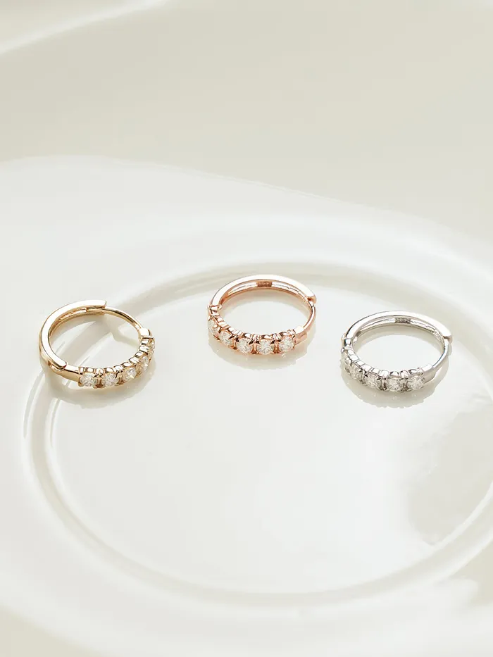 MinimalBijoux Earrings 14K 18K Gold Moissanite Cartilage Hoop Earring