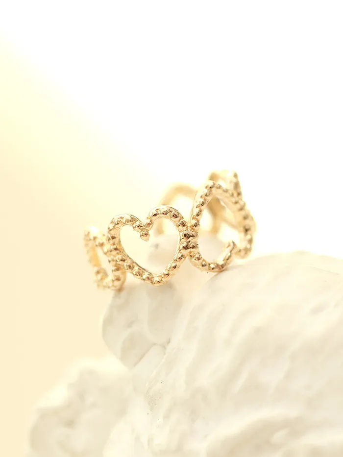MinimalBijoux Earrings 14K Gold Bubble Heart Ear Cuff