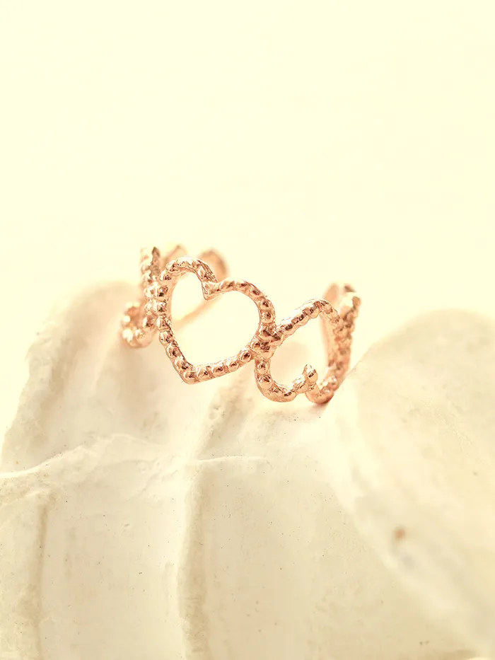 MinimalBijoux Earrings 14K Gold Bubble Heart Ear Cuff