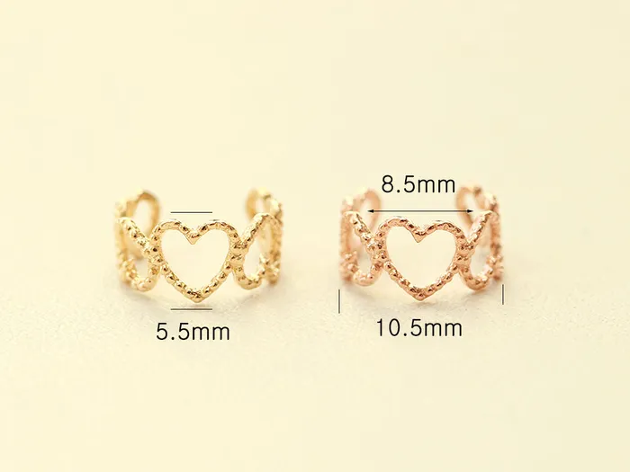 MinimalBijoux Earrings 14K Gold Bubble Heart Ear Cuff