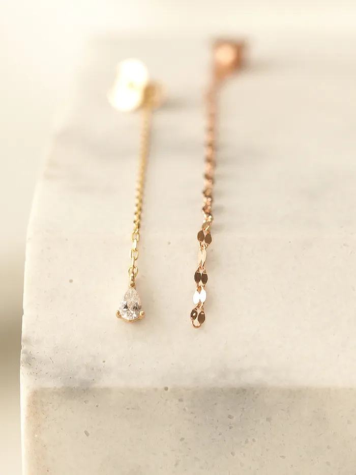 MinimalBijoux Earrings 14K Gold Chain Earring Back