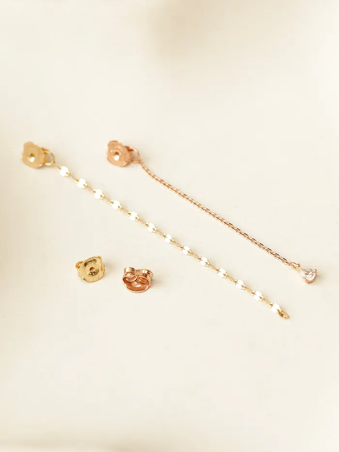 MinimalBijoux Earrings 14K Gold Chain Earring Back