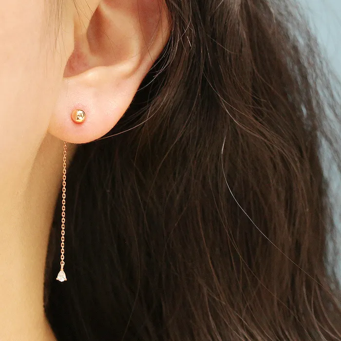 MinimalBijoux Earrings 14K Gold Chain Earring Back