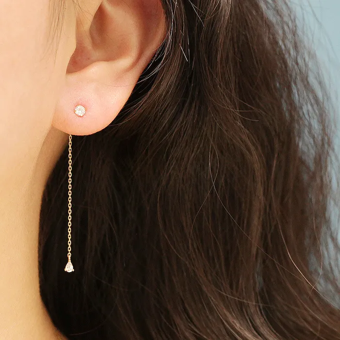 MinimalBijoux Earrings 14K Gold Chain Earring Back