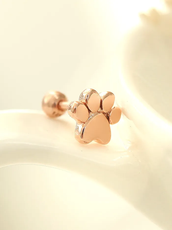 MinimalBijoux Earrings 14K Gold Dogs Sole Cartilage Earring 18G16G