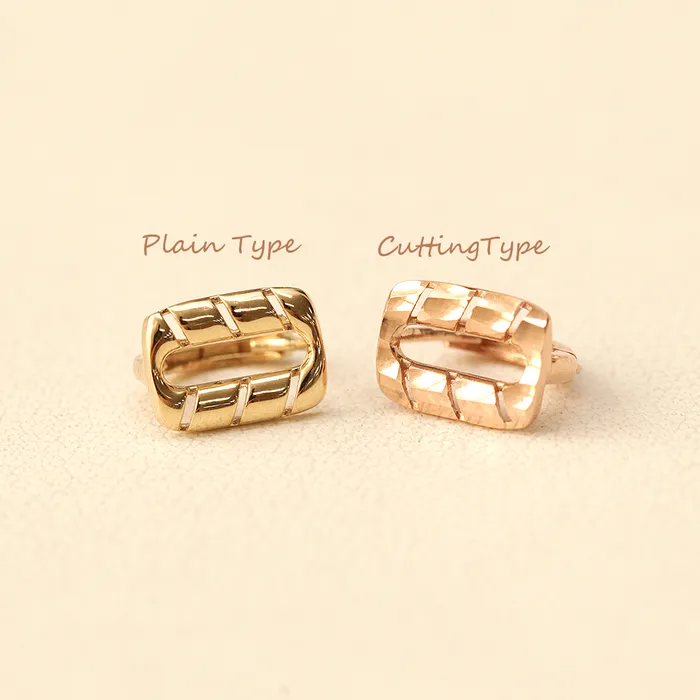 MinimalBijoux Earrings 14K Gold Twist Square Hoop Earring