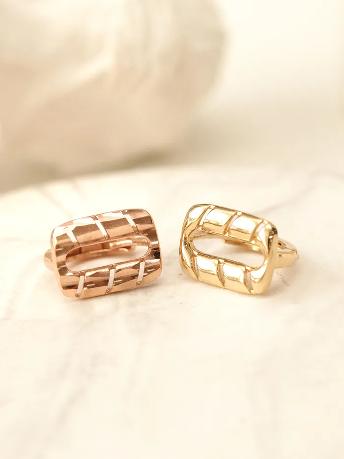 MinimalBijoux Earrings 14K Gold Twist Square Hoop Earring