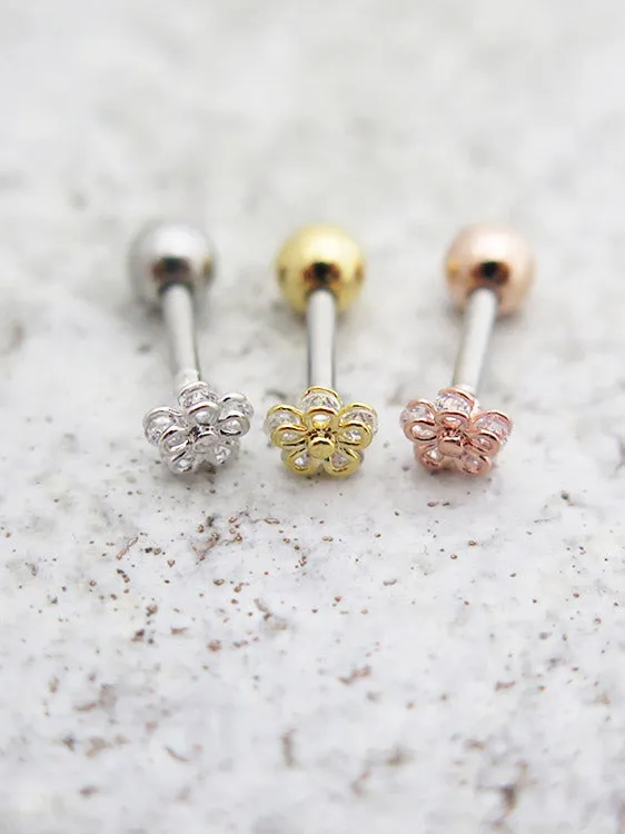 MinimalBijoux Earrings 5 petal CZ Flower Cartilage earring