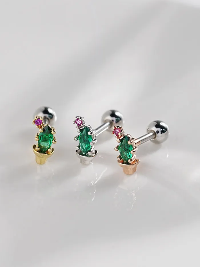 MinimalBijoux Earrings Cactus CZ Cartilage Ear Piercing 18G16G