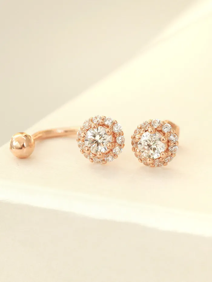 MinimalBijoux PreStyled Sets 14K Gold Cubic Curve Tragus Piercing 18G16G