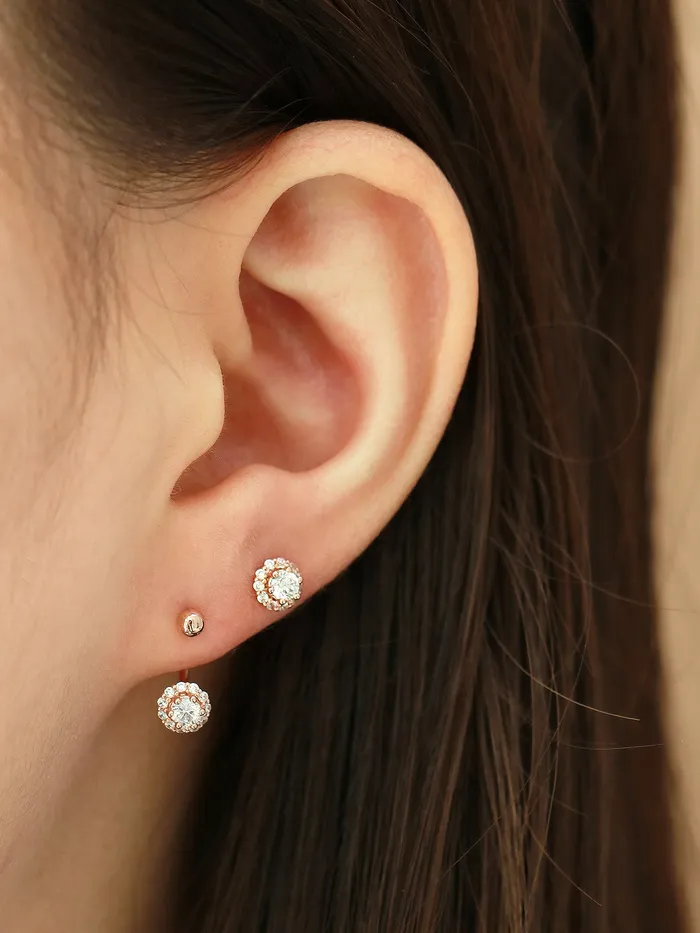 MinimalBijoux PreStyled Sets 14K Gold Cubic Curve Tragus Piercing 18G16G