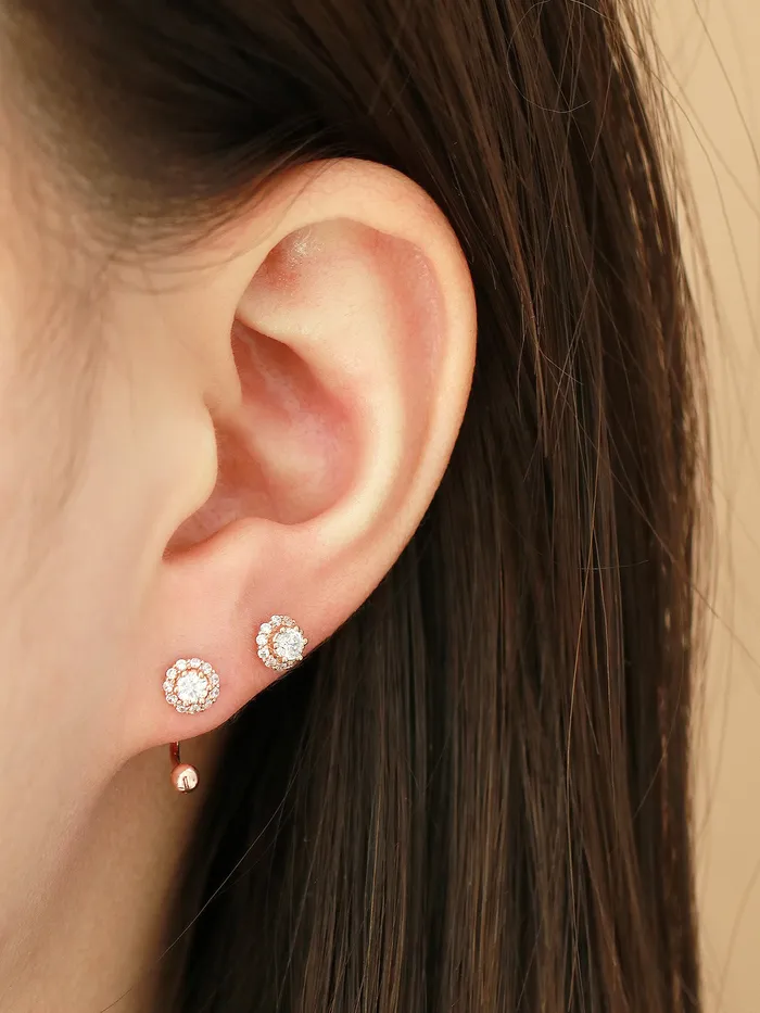 MinimalBijoux PreStyled Sets 14K Gold Cubic Curve Tragus Piercing 18G16G