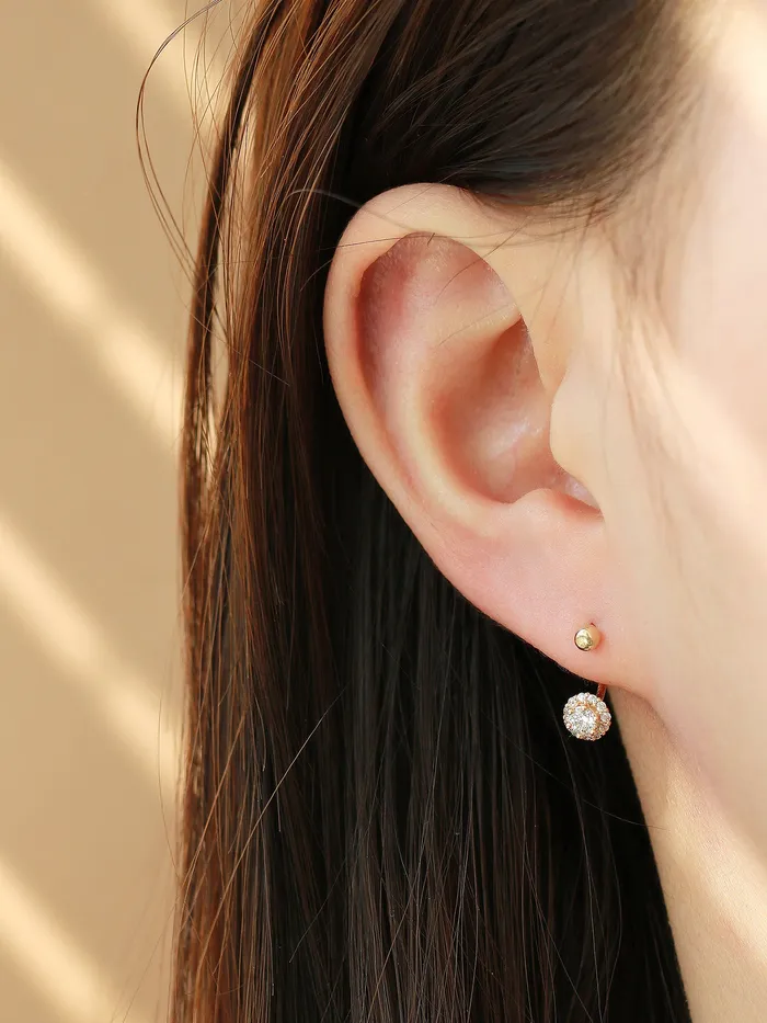 MinimalBijoux PreStyled Sets 14K Gold Cubic Curve Tragus Piercing 18G16G